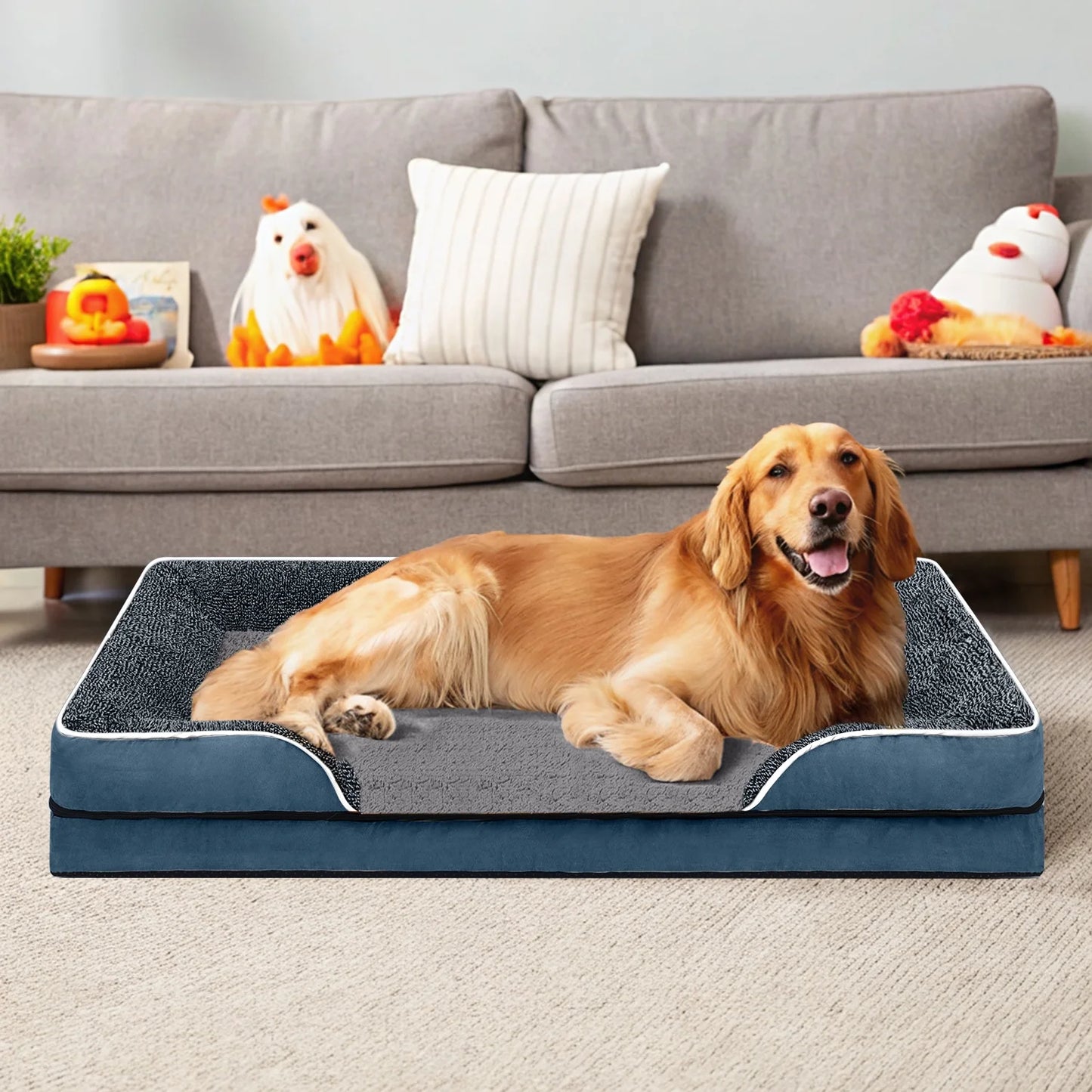 Dog Bed for Large Medium Small Dogs Orthopedic Pet Dog Sofa Bed with Removable and Washable Cover S to XL
