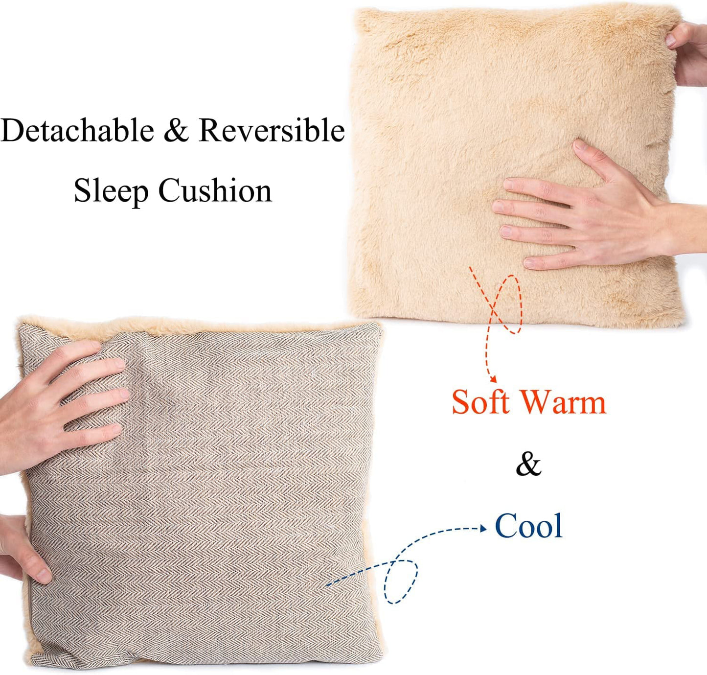 Cat Bed for Indoor Cats - Cat Cave Bed Cat House Cat Tent with Removable Washable Cushioned Pillow