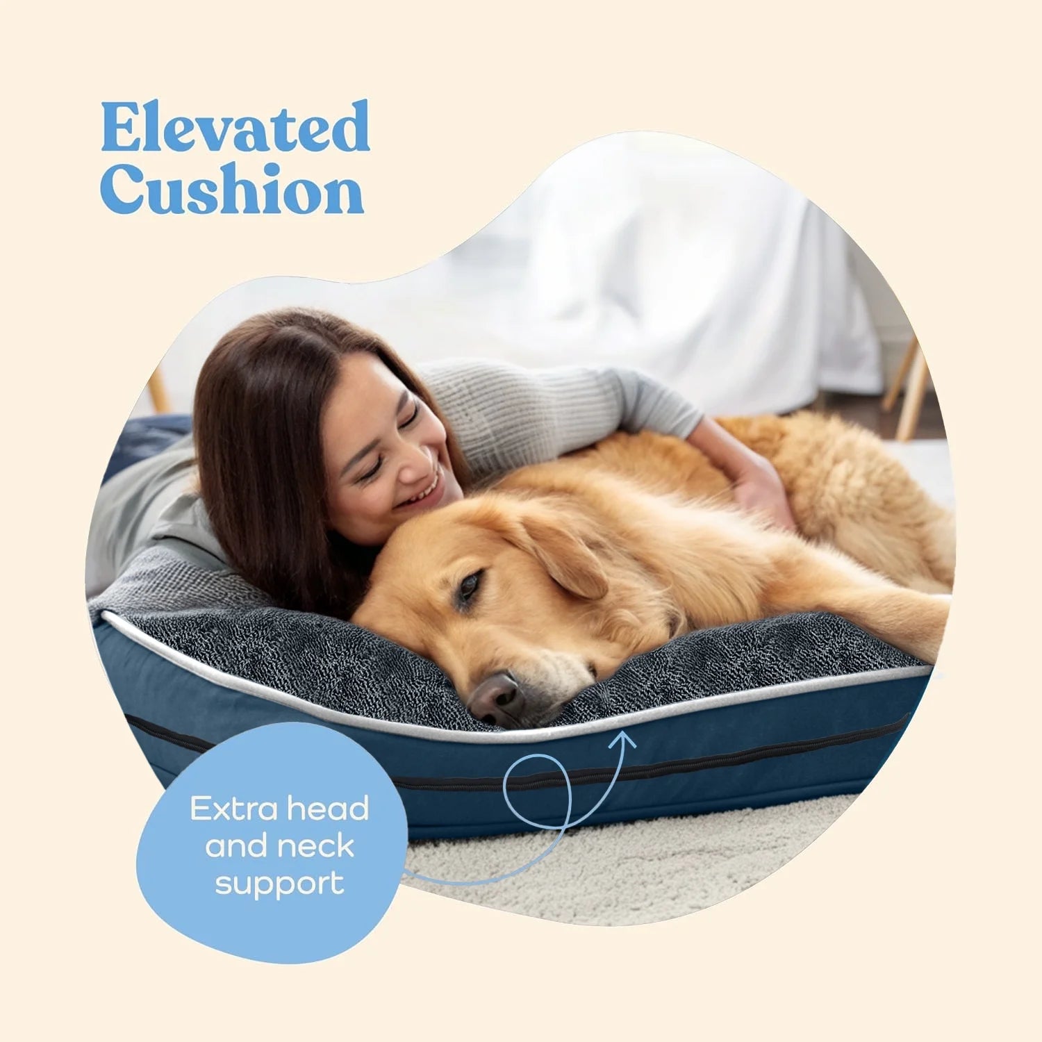 Dog Bed for Large Medium Small Dogs Orthopedic Pet Dog Sofa Bed with Removable and Washable Cover S to XL