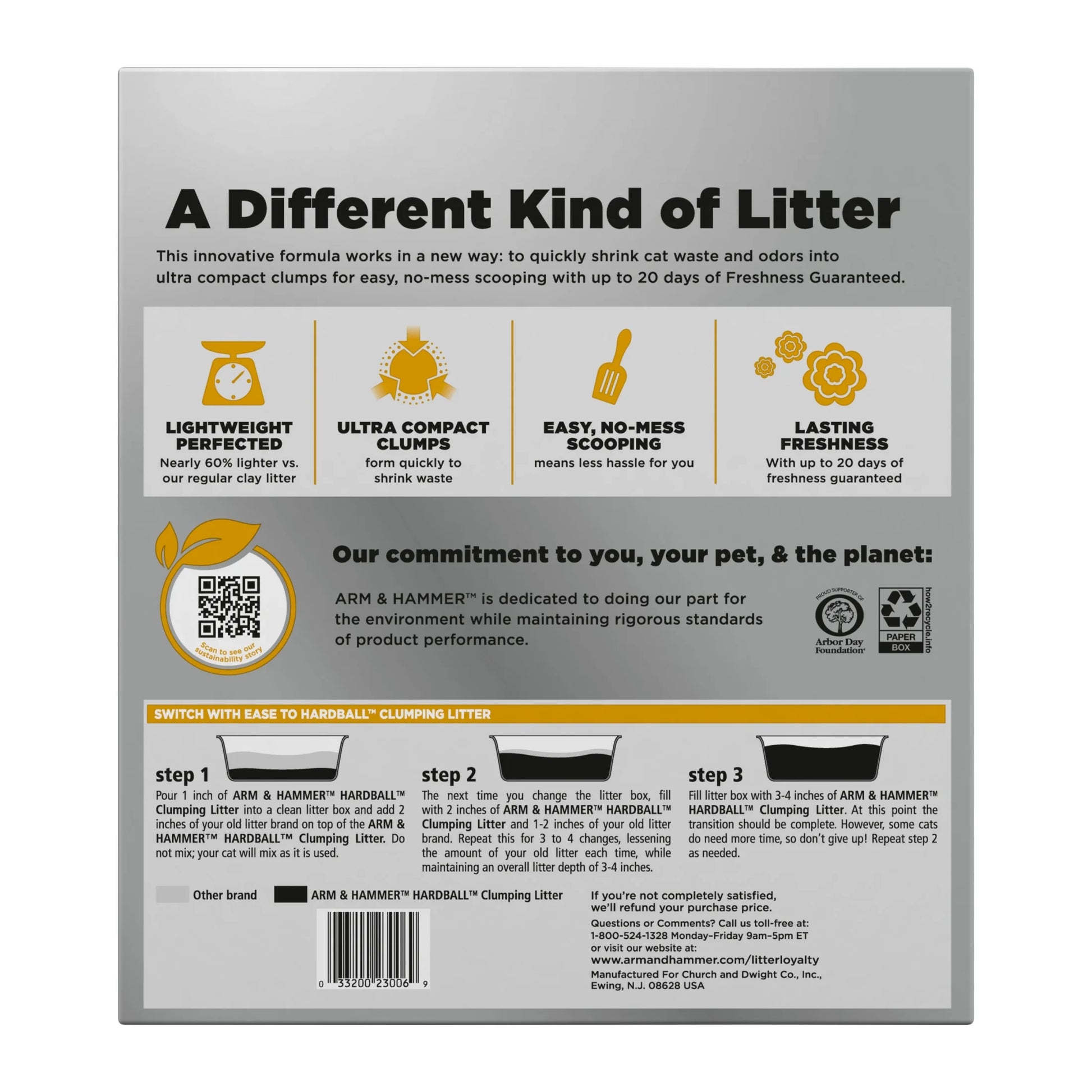 Hardball Lightweight Cat Litter, Multi-Cat No-Mess Scoopable Clumping Litter, 10.5 Lb