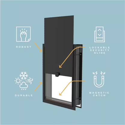 Medium Deluxe Aluminum Pet Door for Dogs, Adjustable Tunnel for Walls and Screens up to 2.8 In.