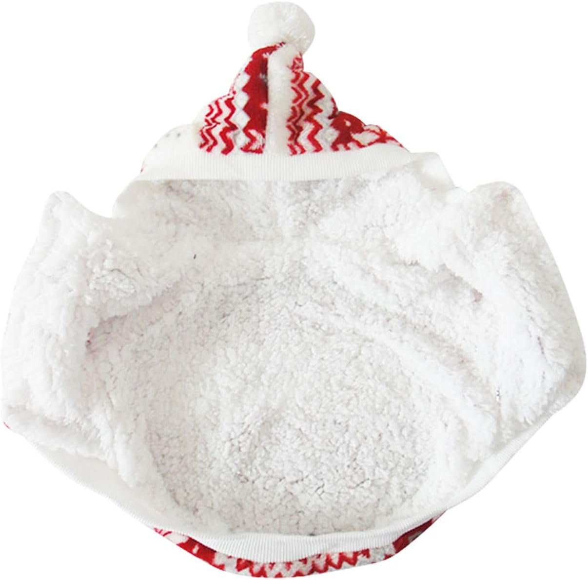 Dog Cat Christmas Fleece Jacket with Hood, Puppy Pet Warm Sweater Coat for Xmas/Winter Cold Weather(S Size)