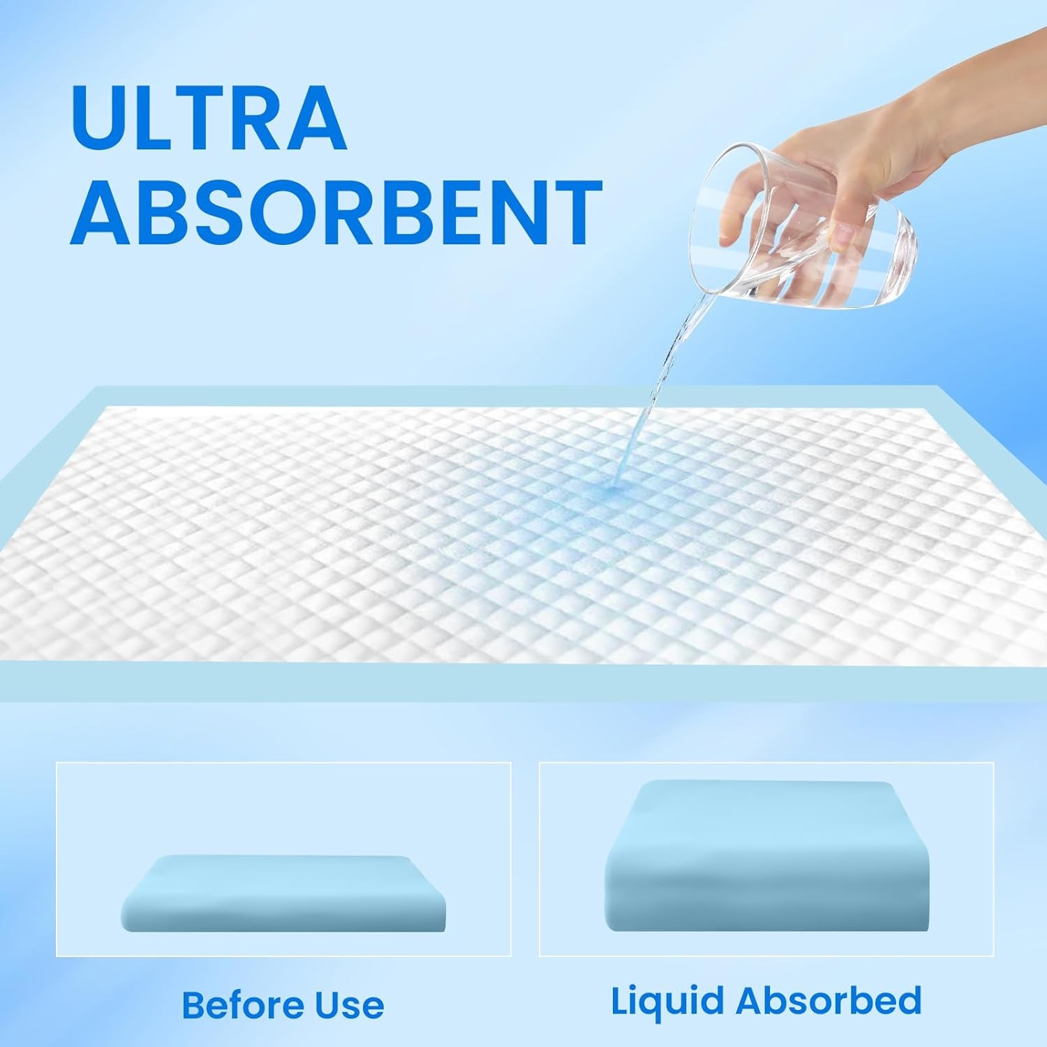 Dog Pee Pads 22"X23", Pee Pads for Dogs, Disposable Puppy Pads Pet Training Pads Super Absorbent Leak-Proof Quick Drying Pee Pads (30 Count)