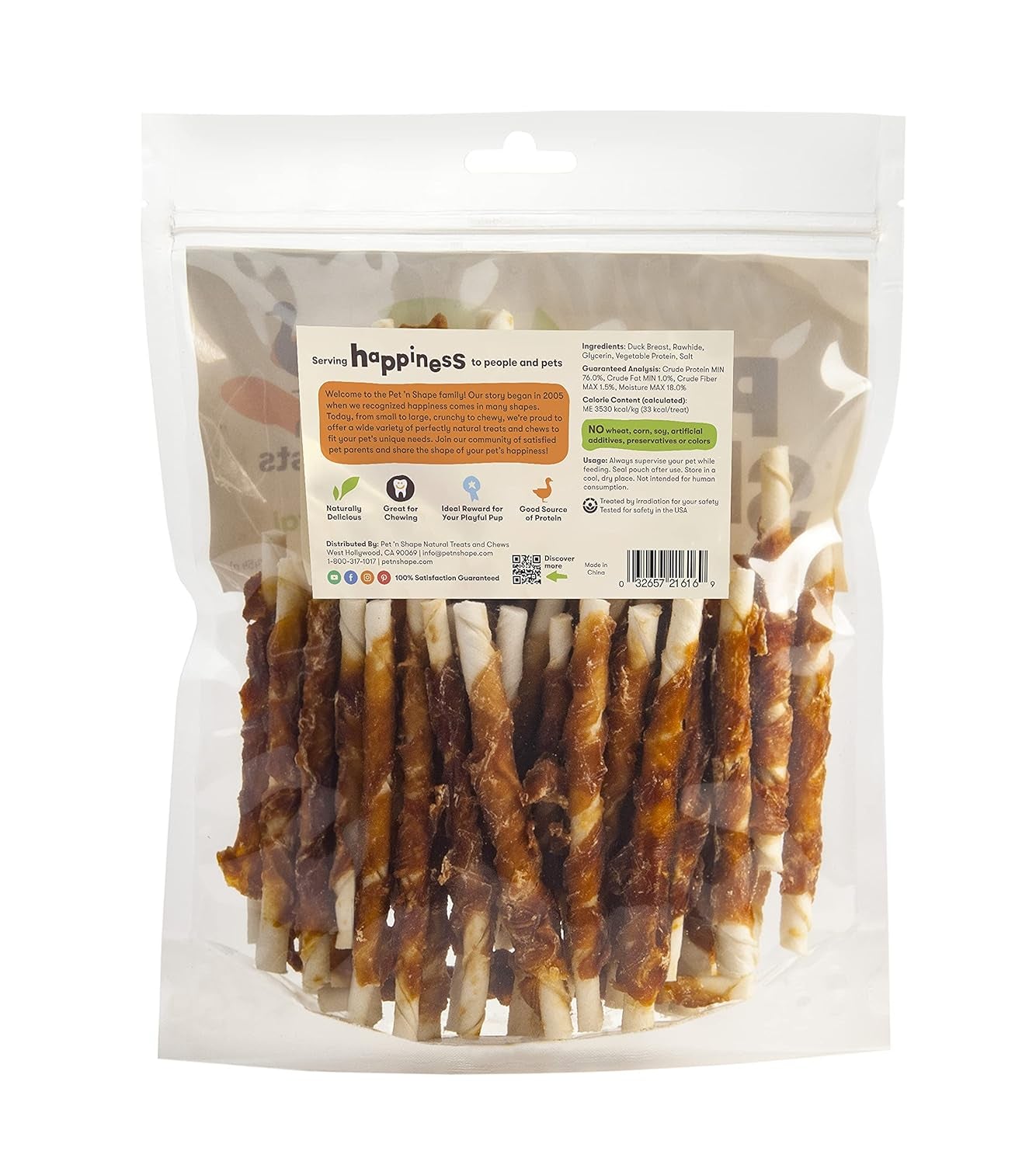 Duck 'N Hide Twists - Duck Wrapped Rawhide Natural Dog Treats, Small, 1 Pound (Pack of 1)