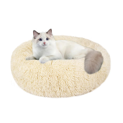 Calming Donut Dog Bed Anti-Anxiety, Self Warming, Cozy Soft Plush round Pet Bed, Ideal for Both Home & Travel, 27"L X 27"W X 8"H