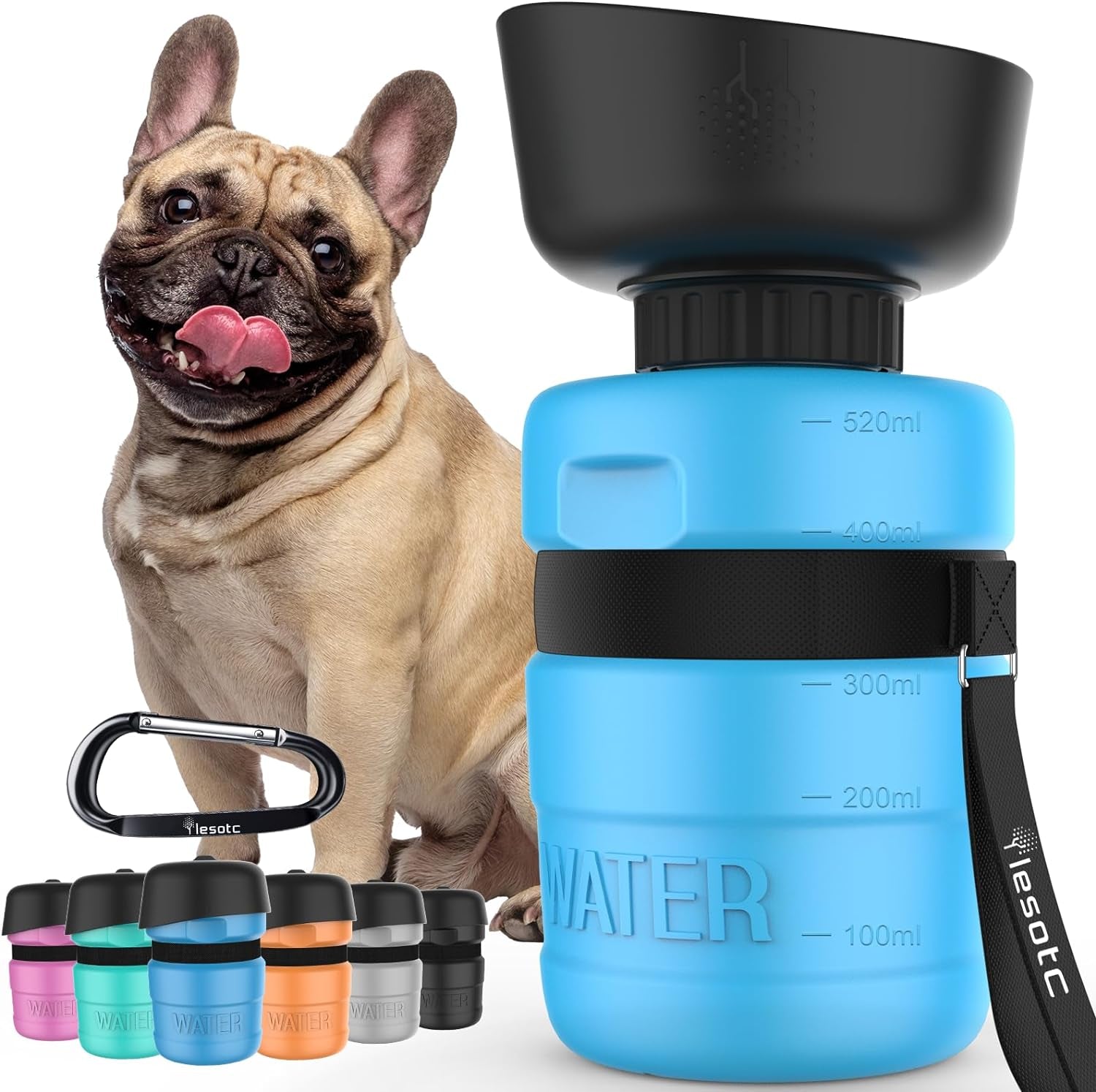 Dog Water Bottle Portable Water Dispenser with Bowl