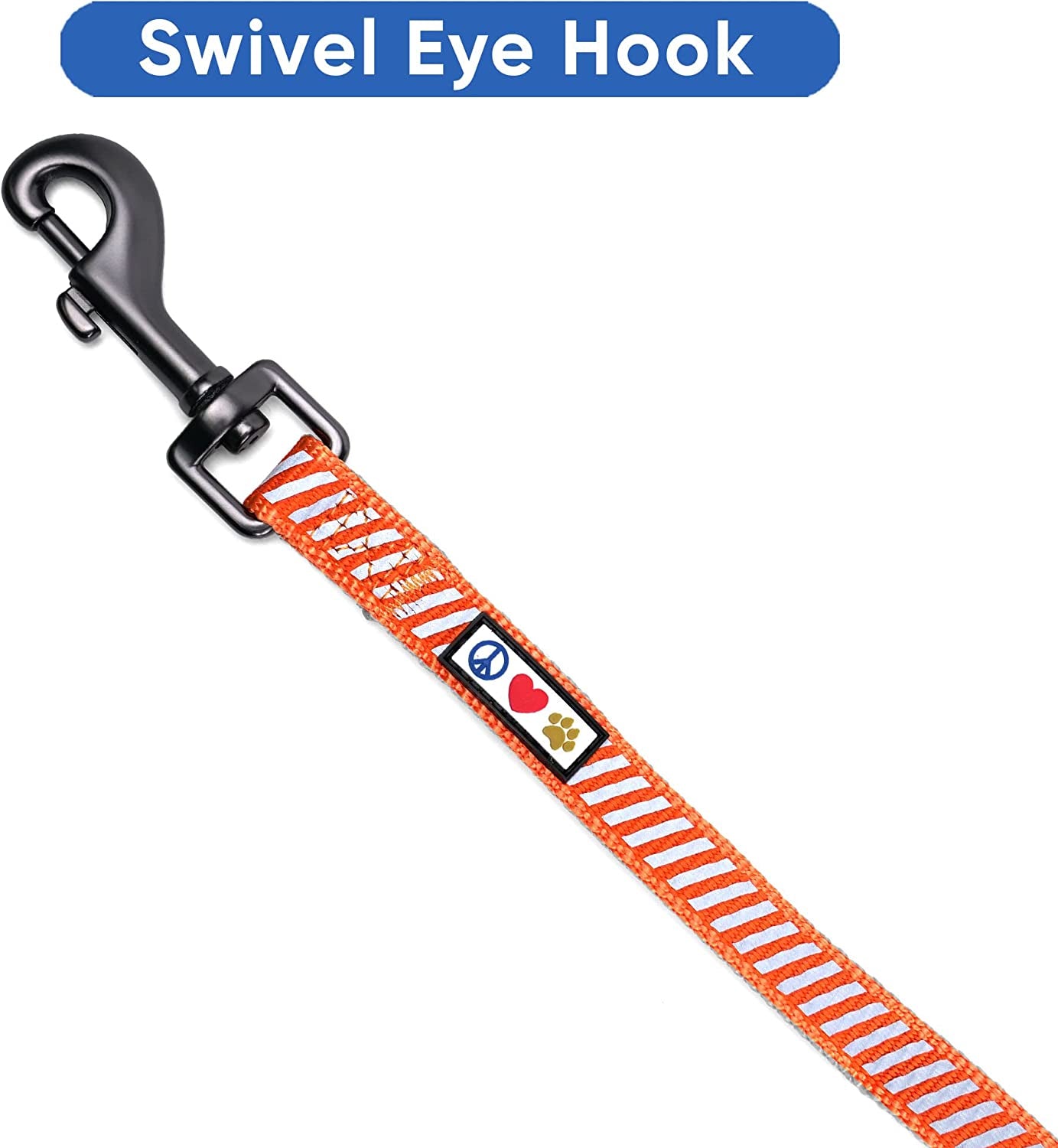 Pet Leash - Comfortable Heavy Duty Reflective Dog Leash | 6 Foot Orange, Highly Visible Threads