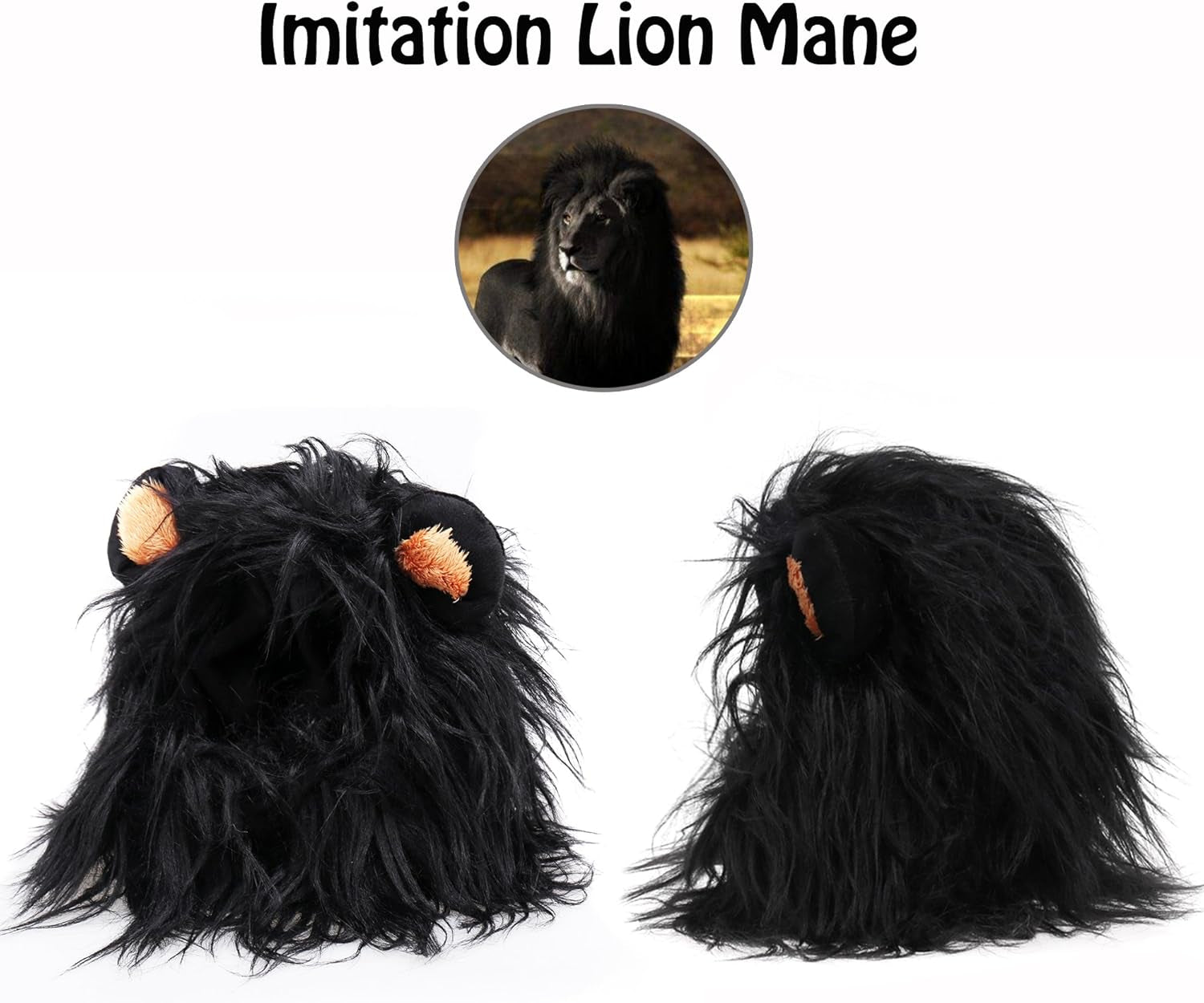 Lion Mane Wig for Cats and Dogs, Funny Pet Cat Costumes for Halloween Christmas, Furry Pet Clothing Accessories