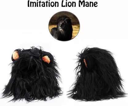 Lion Mane Wig for Cats and Dogs, Funny Pet Cat Costumes for Halloween Christmas, Furry Pet Clothing Accessories