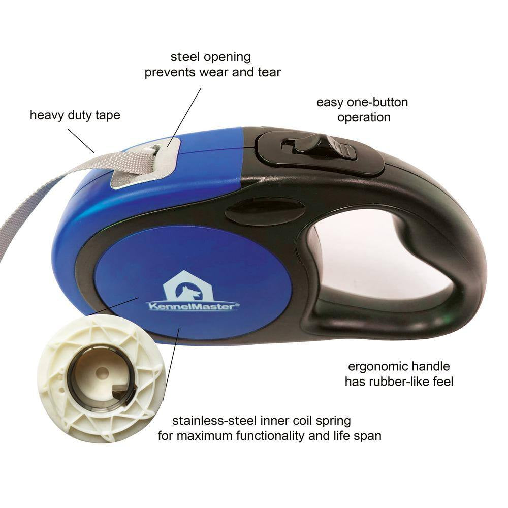 Small 10 Ft. Blue Retractable Dog Leash