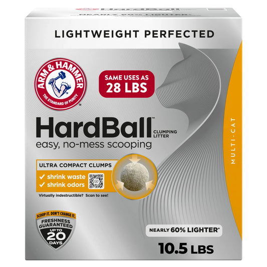 Hardball Lightweight Cat Litter, Multi-Cat No-Mess Scoopable Clumping Litter, 10.5 Lb