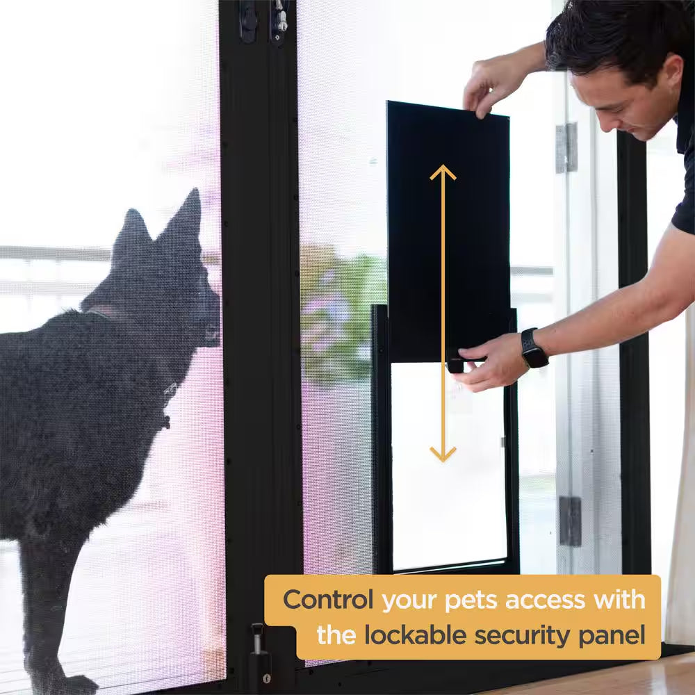 Medium Deluxe Aluminum Pet Door for Dogs, Adjustable Tunnel for Walls and Screens up to 2.8 In.