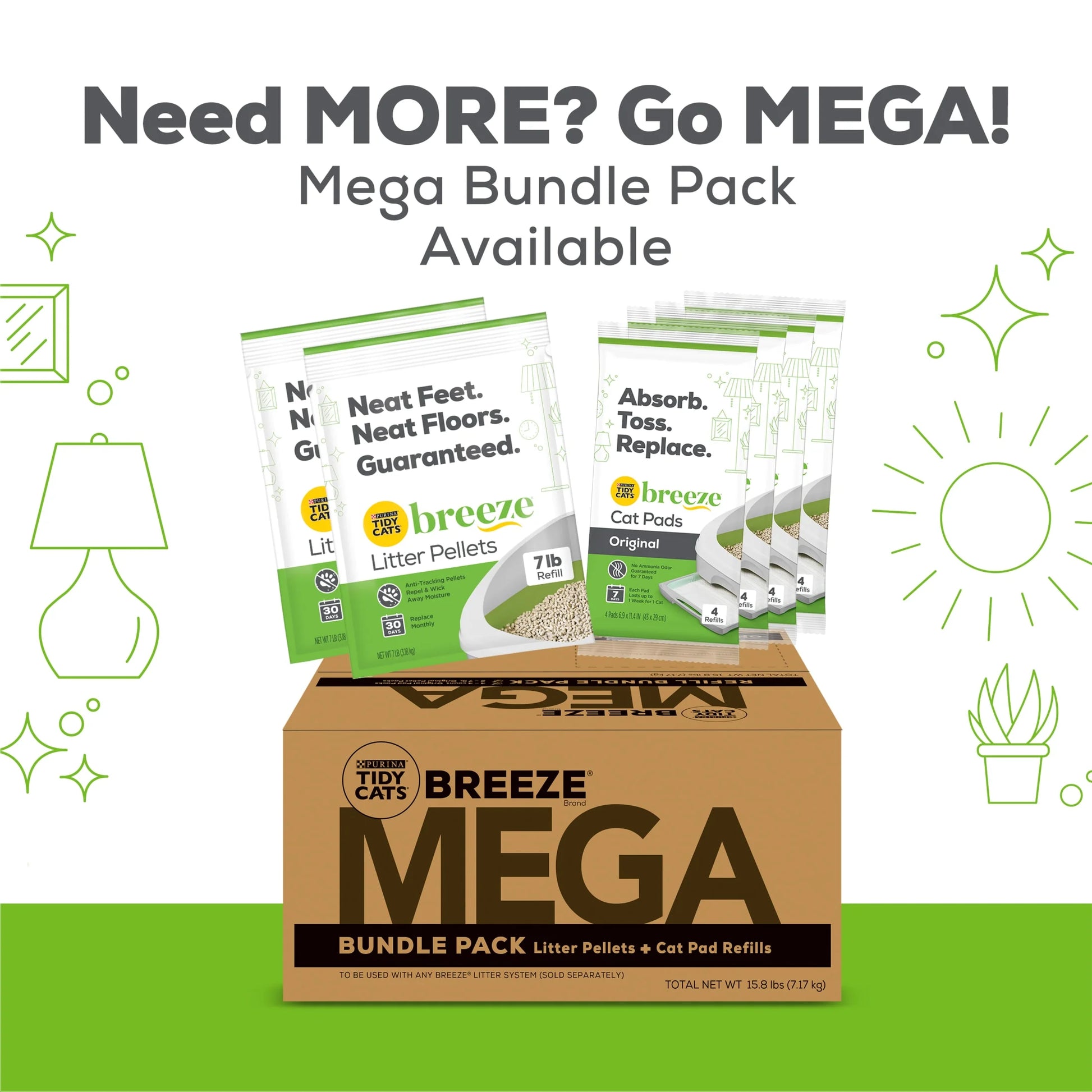 Purina  Breeze Cat Litter Box System Kit with Pellet Cat Litter, Litter Box, and Litter Box Pads