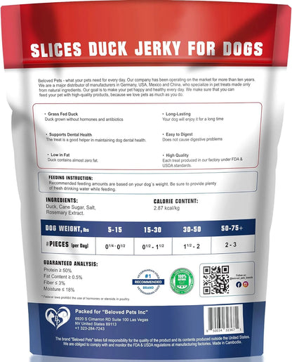 Dog Treats Duck Jerky 1.5 LB - Human Grade Pet Snacks - Natural High Protein Meat Dried Strips - Best Chews for Training Small & Large Dogs - Bulk Soft Pack