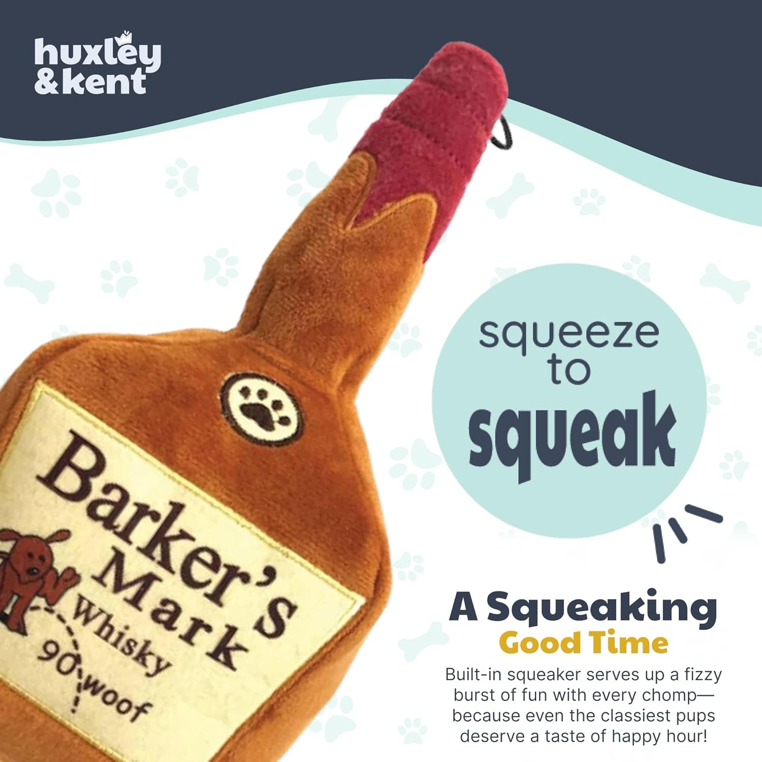 Funny Dog Toy W/Squeaker – Power Plush Squeaky Dog Toys for Small, Medium & Large Dogs – Soft Stuffed Animal for Indoor Play & Fetch - Barker'S Mark, Large