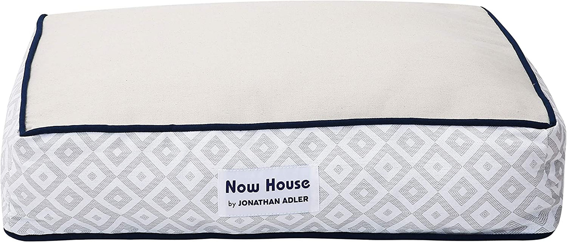Now House for Pets Grey Diamond Cushion Dog Bed, Small Dog Bed, Machine Washable, Cotton/Poly Blend, 17X22X5 Inches