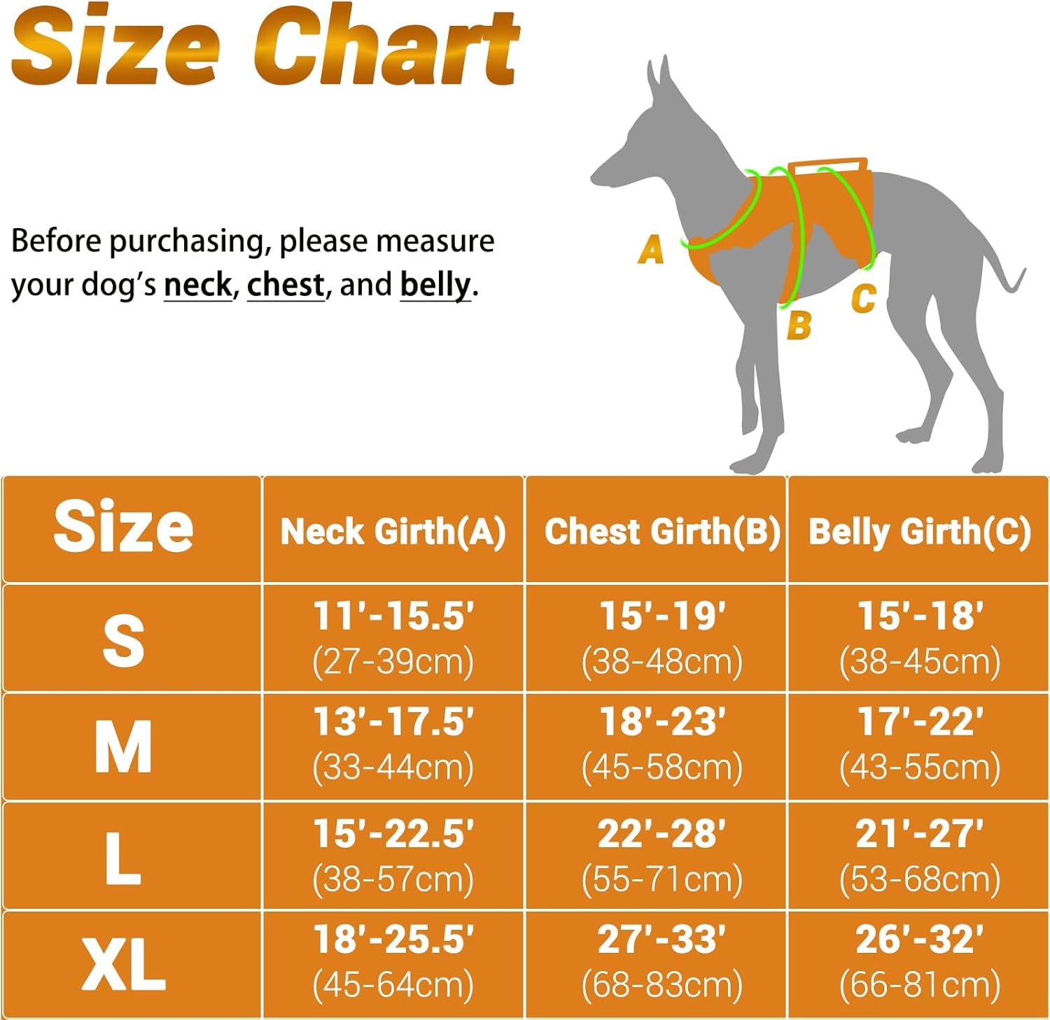 Multi-Use Support Dog Harness, Escape Proof No Pull Reflective Adjustable Vest with Durable Handle, Dog Walking Harness for Big/Active Dogs (Orange, XL)