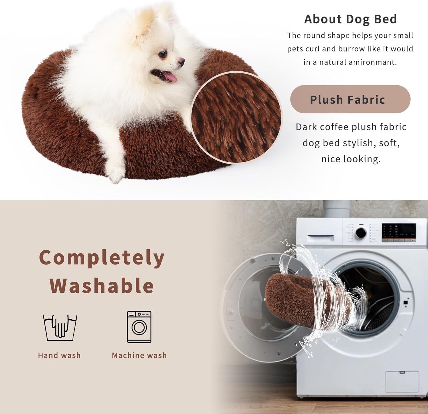 Marshmallow Cat Bed Kawaii Cat Nest for Indoor Cats Washable Fluffy anti Anxiety Kitten Bed 19 Inches