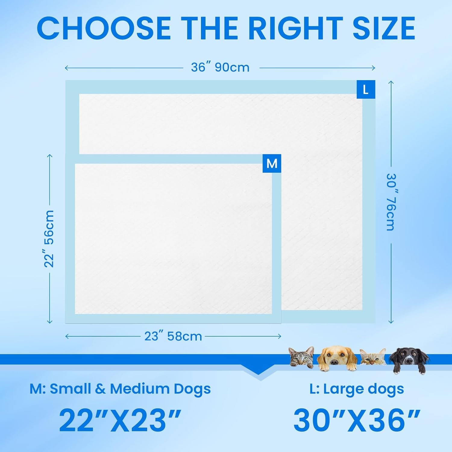 Dog Pee Pads 22"X23", Pee Pads for Dogs, Disposable Puppy Pads Pet Training Pads Super Absorbent Leak-Proof Quick Drying Pee Pads (30 Count)