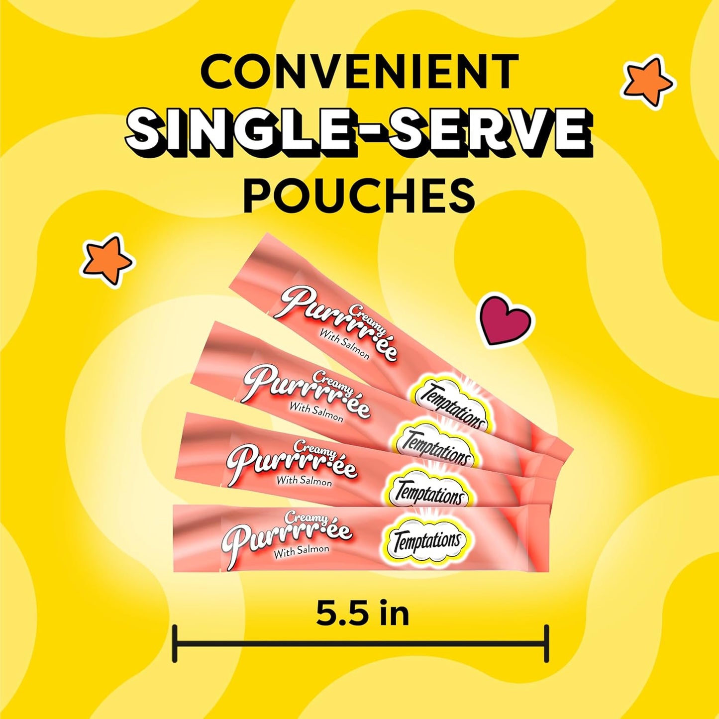 Creamy Puree Squeezable Lickable Wet Cat Treats with Salmon, 0.42 Oz. Tubes, 24 Count