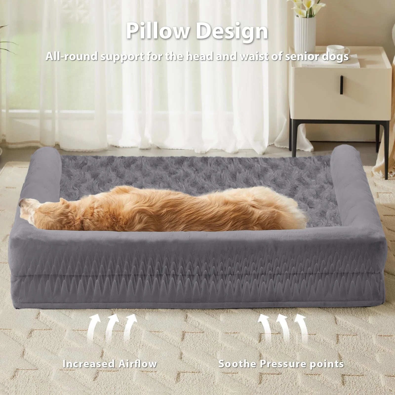 Dog Beds for Extra Large Dogs Waterproof Orthopedic Pet Sofa with Removable Washable Cover