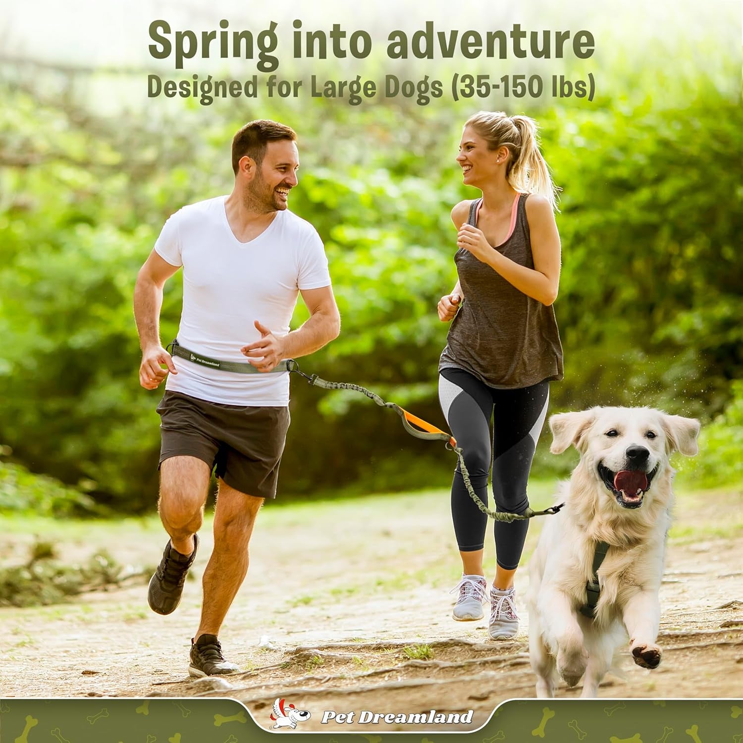 Exquisite Hands-Free Leash for Large Dogs: Ultimate Comfort & Freedom for Running, Walking, Hiking. Premium Quality, Durable & Versatile Waist Leash Belt. Your Dog Will Love It