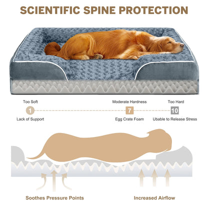 Large Dog Bed for Extra Large Dogs Waterproof Orthopedic Dog Sofa Bed Non Slip Pet Couch with Removable Washable Cover Supportive Foam M to Xxl,Dark Gray