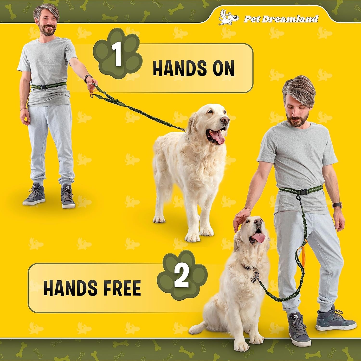 Exquisite Hands-Free Leash for Large Dogs: Ultimate Comfort & Freedom for Running, Walking, Hiking. Premium Quality, Durable & Versatile Waist Leash Belt. Your Dog Will Love It