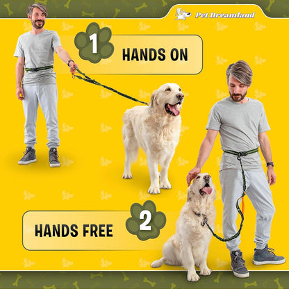 Exquisite Hands-Free Leash for Large Dogs: Ultimate Comfort & Freedom for Running, Walking, Hiking. Premium Quality, Durable & Versatile Waist Leash Belt. Your Dog Will Love It
