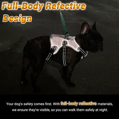 Multi-Use Support Dog Harness, Escape Proof No Pull Reflective Adjustable Vest with Durable Handle, Dog Walking Harness for Big/Active Dogs (Orange, XL)