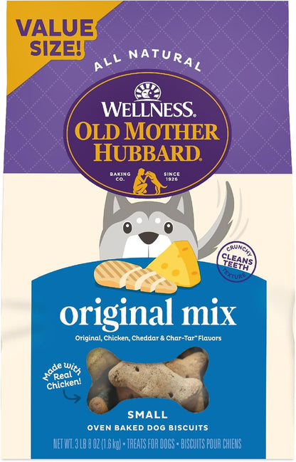 Wellness Original Mix Dog Biscuits, Natural, Training Treats, Four Flavors, Small Size, (3.8 Pound Bag)