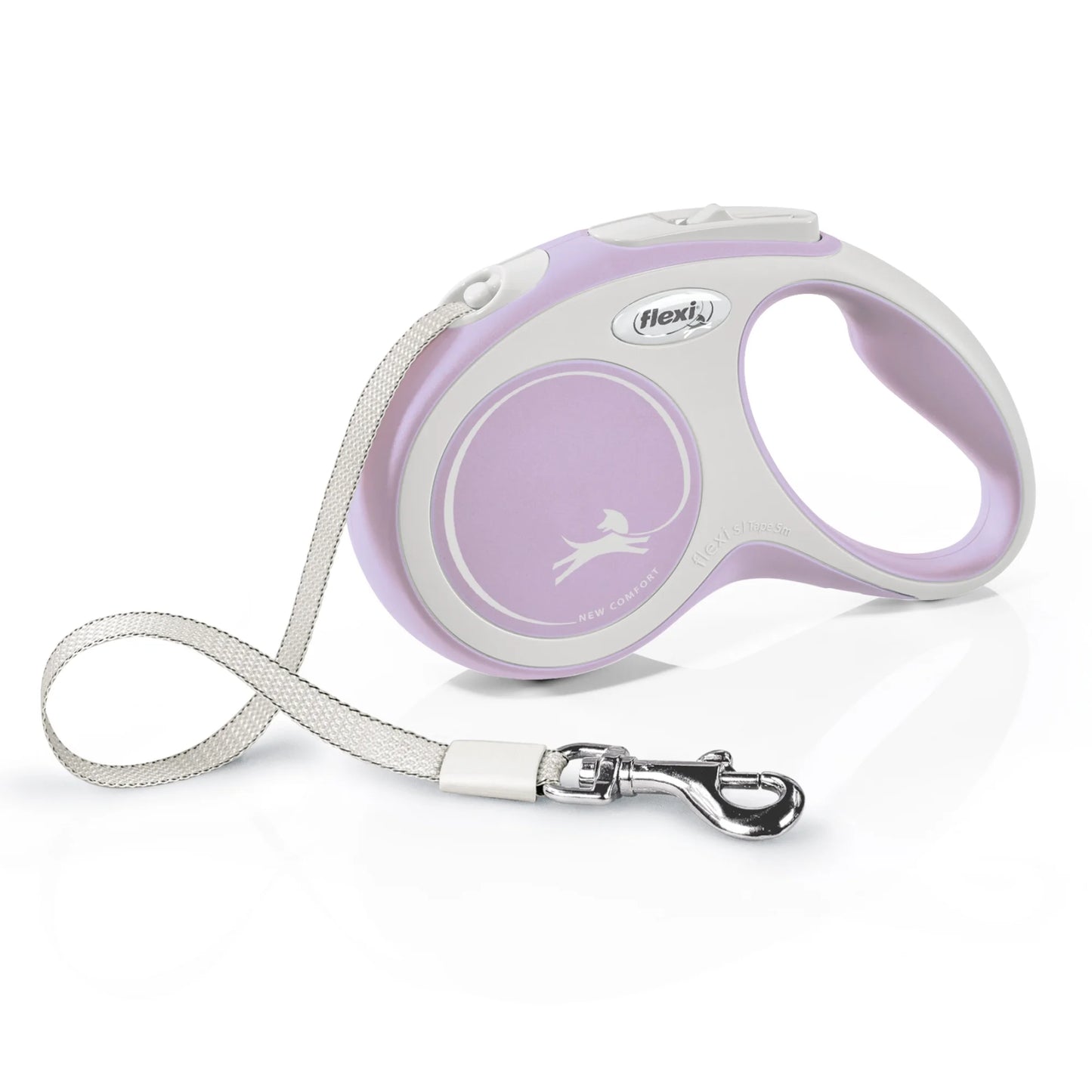 New Comfort Small Tape Retractable Dog Leash, 16 Ft, Pink (For Dogs up to 33 Lbs)