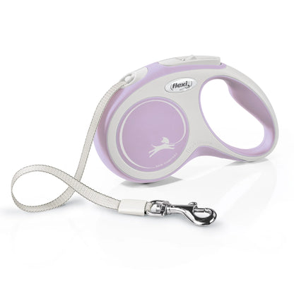 New Comfort Small Tape Retractable Dog Leash, 16 Ft, Pink (For Dogs up to 33 Lbs)