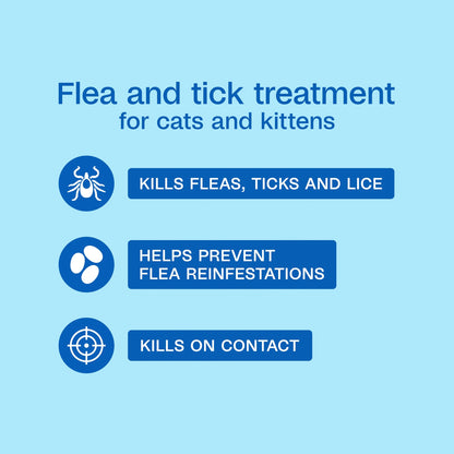 plus Flea & Tick Foaming Shampoo & Wash for Cats & Kittens over 12 Weeks, Sensitive Skin Flea Treatment for Cats & Kittens, Kills Adult Fleas, Ticks and Lice on Contact, 10 Ounces