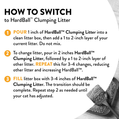 Hardball Lightweight Cat Litter, Multi-Cat No-Mess Scoopable Clumping Litter, 10.5 Lb