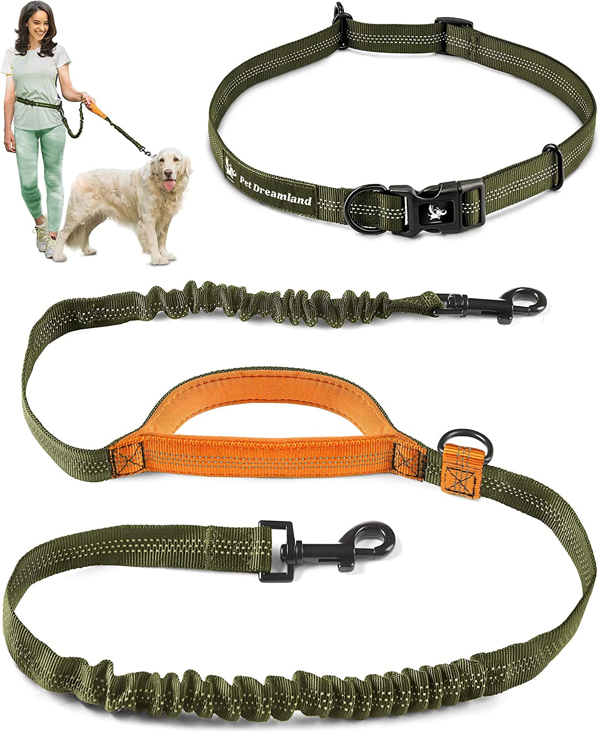 Exquisite Hands-Free Leash for Large Dogs: Ultimate Comfort & Freedom for Running, Walking, Hiking. Premium Quality, Durable & Versatile Waist Leash Belt. Your Dog Will Love It
