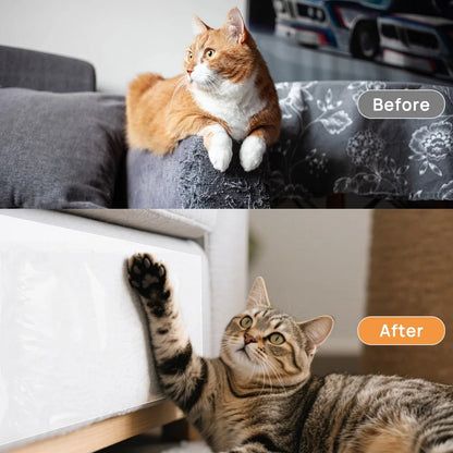 Cat Scratch Tape Protectors with Scraper & Twist Pins, Clear (8 Pack)