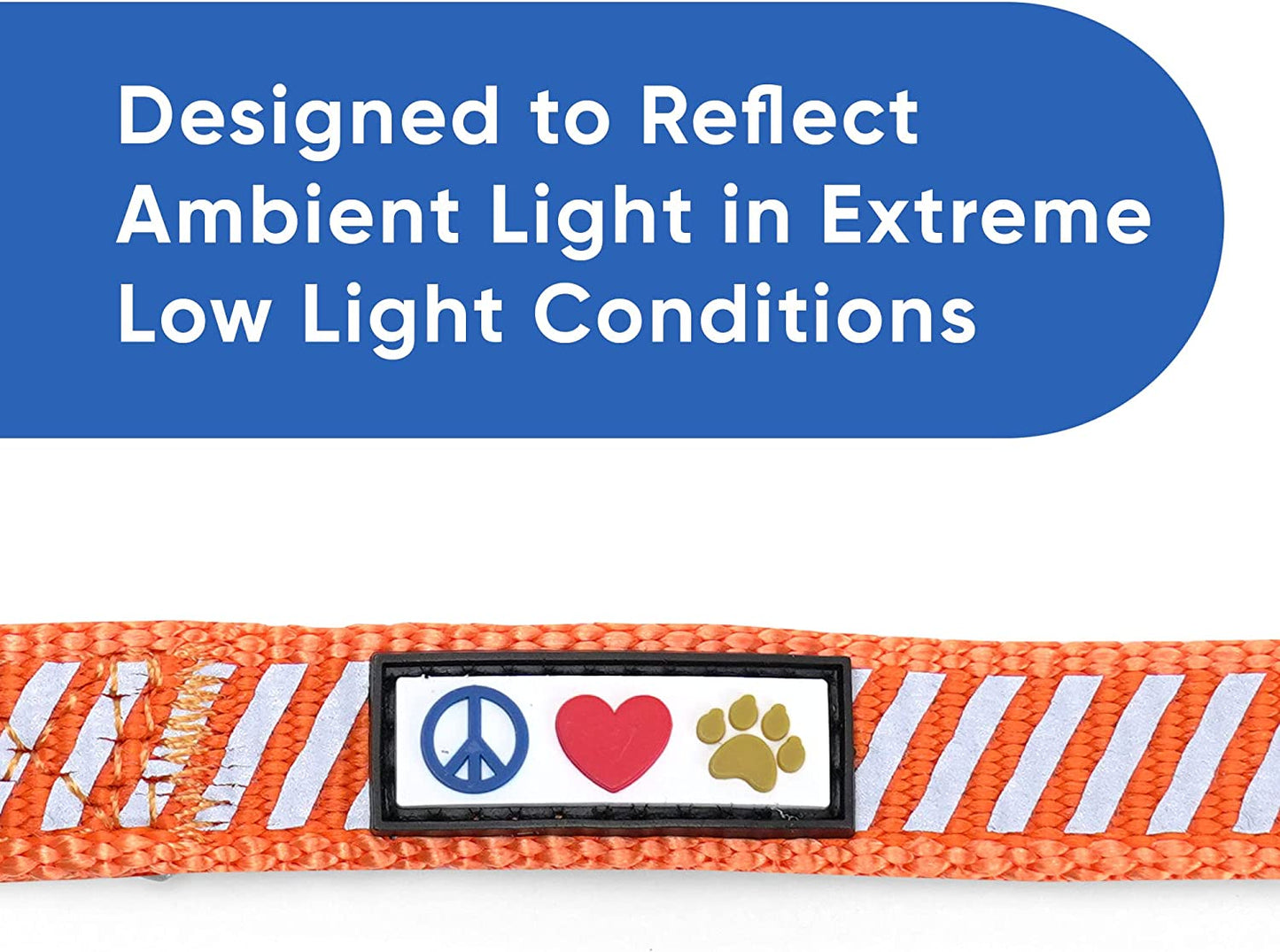 Pet Leash - Comfortable Heavy Duty Reflective Dog Leash | 6 Foot Orange, Highly Visible Threads