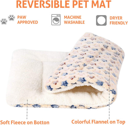 Dog Crate Pad - Ultra Soft Pet Bed with Cute Star Print, Washable Mat for Large Medium Small Dogs, Reversible Fleece Kennel Liner, Cat Bed 21 X 12 Inch Brown