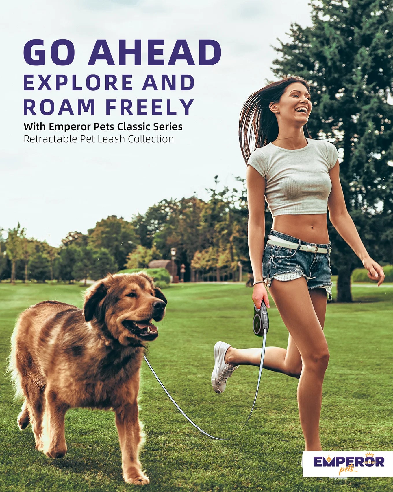 16 Ft Retractable Dog Leash Large Dogs - up to 110Lbs