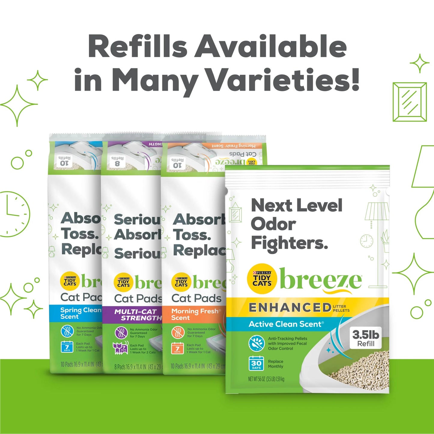 Purina  Breeze Cat Litter Box System Kit with Pellet Cat Litter, Litter Box, and Litter Box Pads