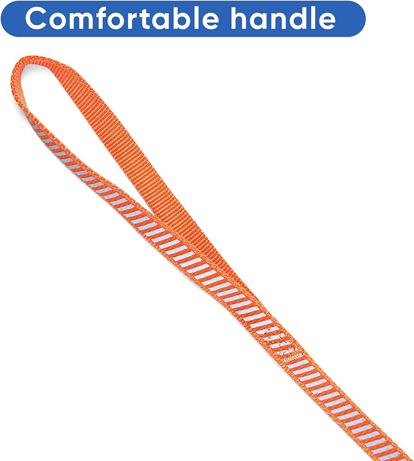 Pet Leash - Comfortable Heavy Duty Reflective Dog Leash | 6 Foot Orange, Highly Visible Threads