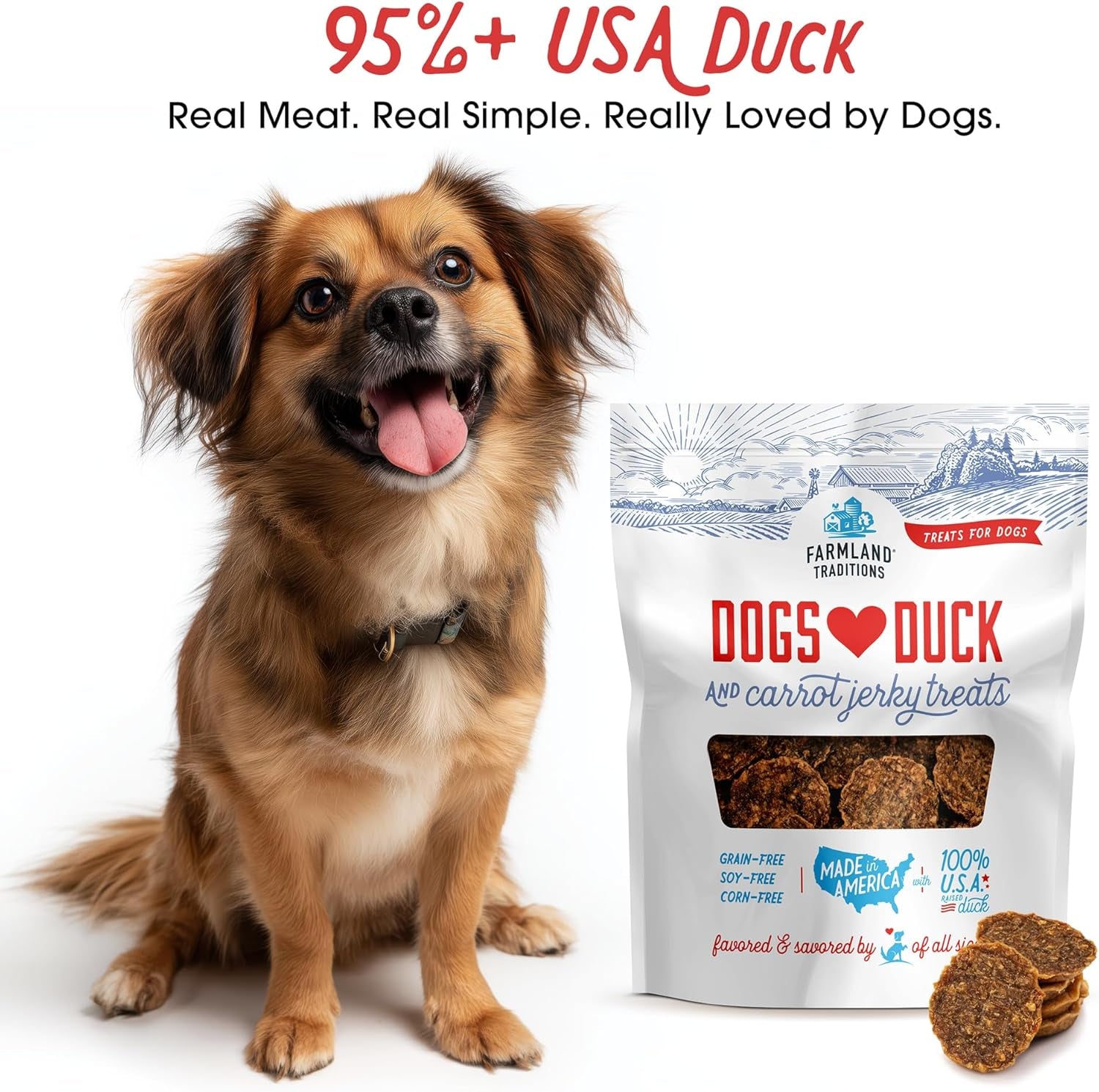 Filler Free Dogs Love Duck & Carrot Premium Jerky Treats. (2.5 Lb)