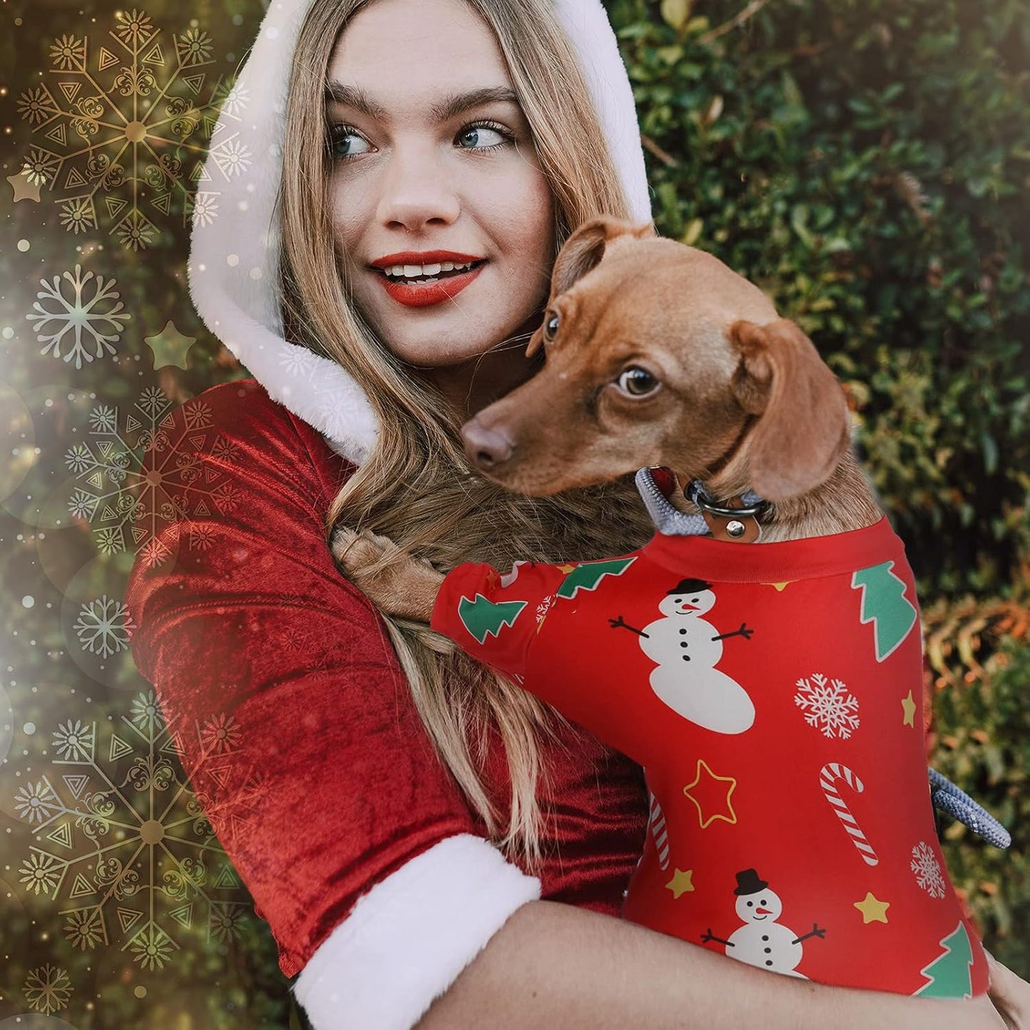 4 Pieces Christmas Dog Pajamas (Santa Patterns,Medium)