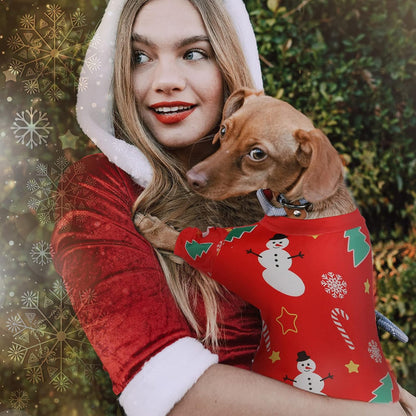 4 Pieces Christmas Dog Pajamas (Santa Patterns,Medium)