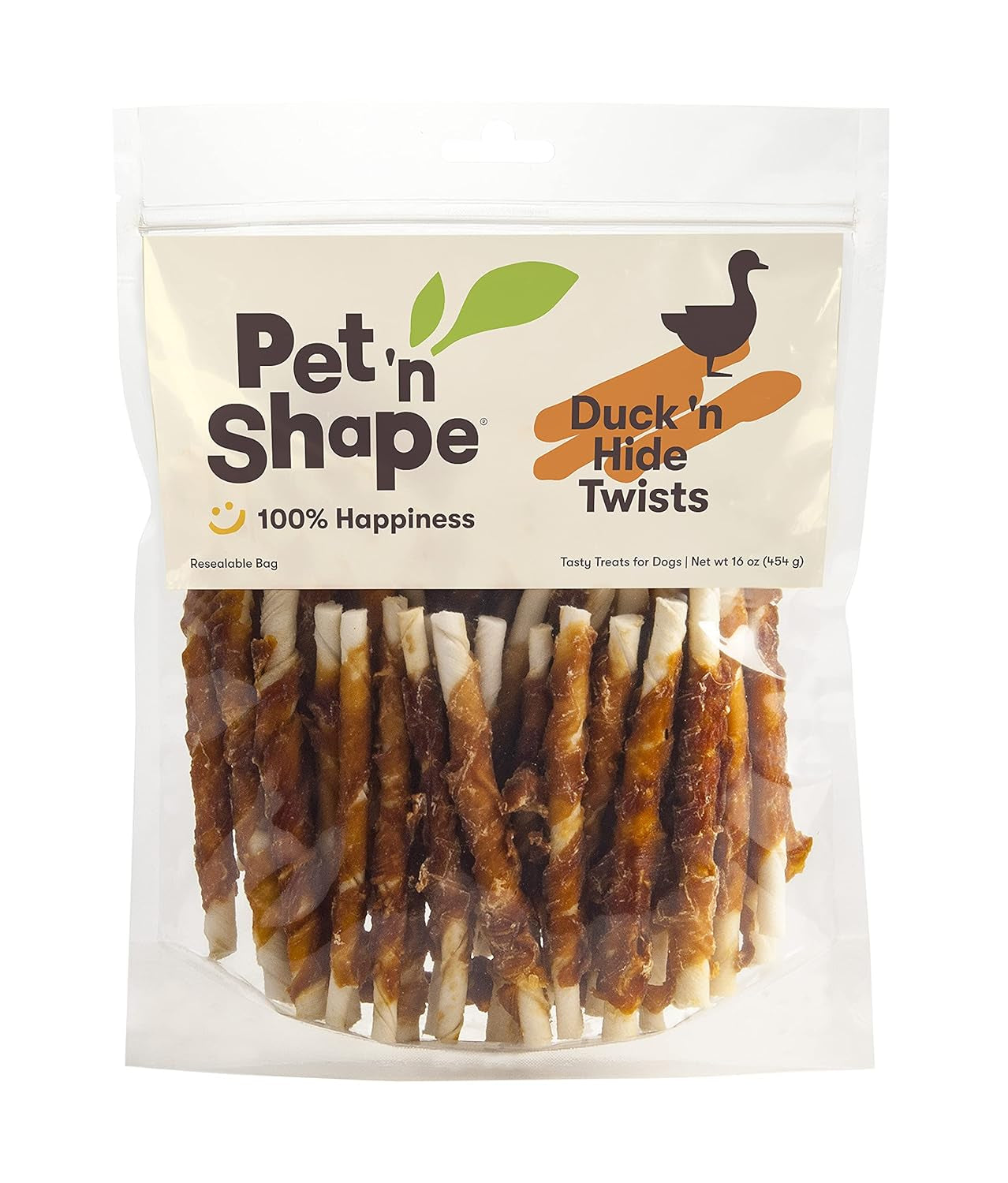 Duck 'N Hide Twists - Duck Wrapped Rawhide Natural Dog Treats, Small, 1 Pound (Pack of 1)