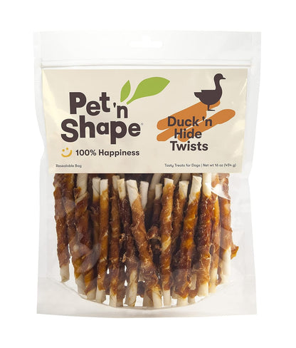 Duck 'N Hide Twists - Duck Wrapped Rawhide Natural Dog Treats, Small, 1 Pound (Pack of 1)