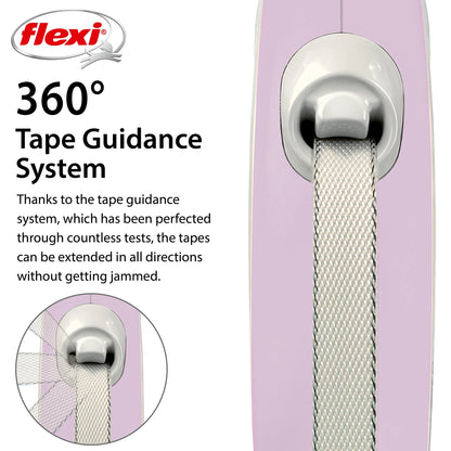 New Comfort Small Tape Retractable Dog Leash, 16 Ft, Pink (For Dogs up to 33 Lbs)
