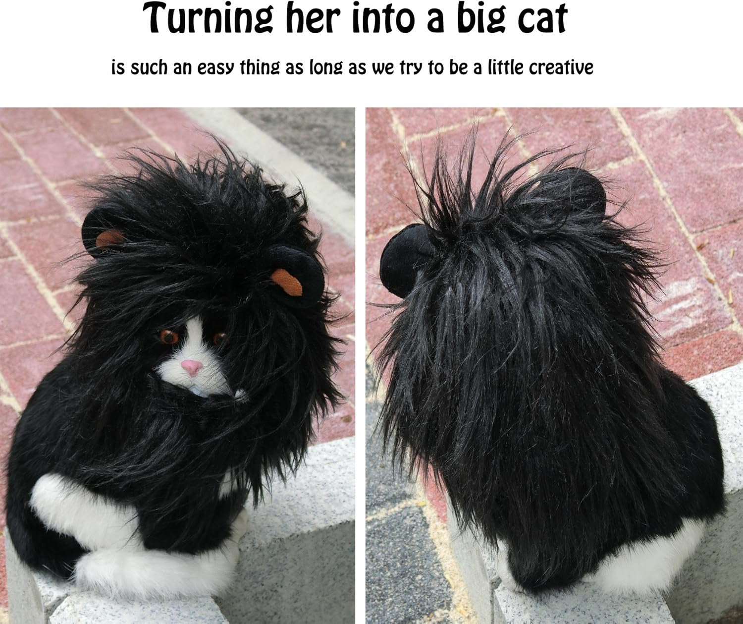 Lion Mane Wig for Cats and Dogs, Funny Pet Cat Costumes for Halloween Christmas, Furry Pet Clothing Accessories