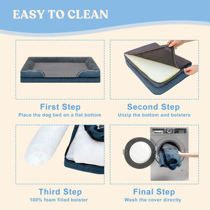 Dog Bed for Large Medium Small Dogs Orthopedic Pet Dog Sofa Bed with Removable and Washable Cover S to XL